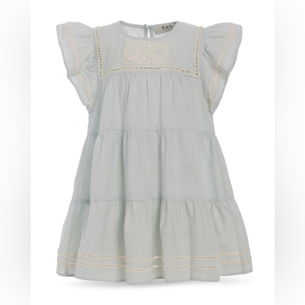 *NWT Sea NY Girls' Blaire Cotton Eyelet Flutter Sleeve Dress Size 8Y